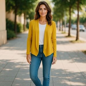 I.N.C. International Concepts Draped Open-Front Faux Suede Cardigan – M